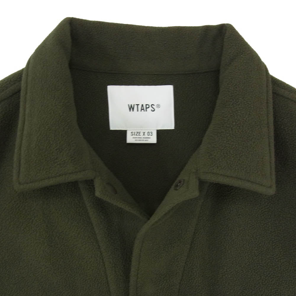 WTAPS ダブルタップス 24AW 242TQDT-SHM05 OBJ LS POLY. FLEECE ボタンスナップ ポリエステル フリース シャツジャケット ブルゾン カーキ系 L【中古】