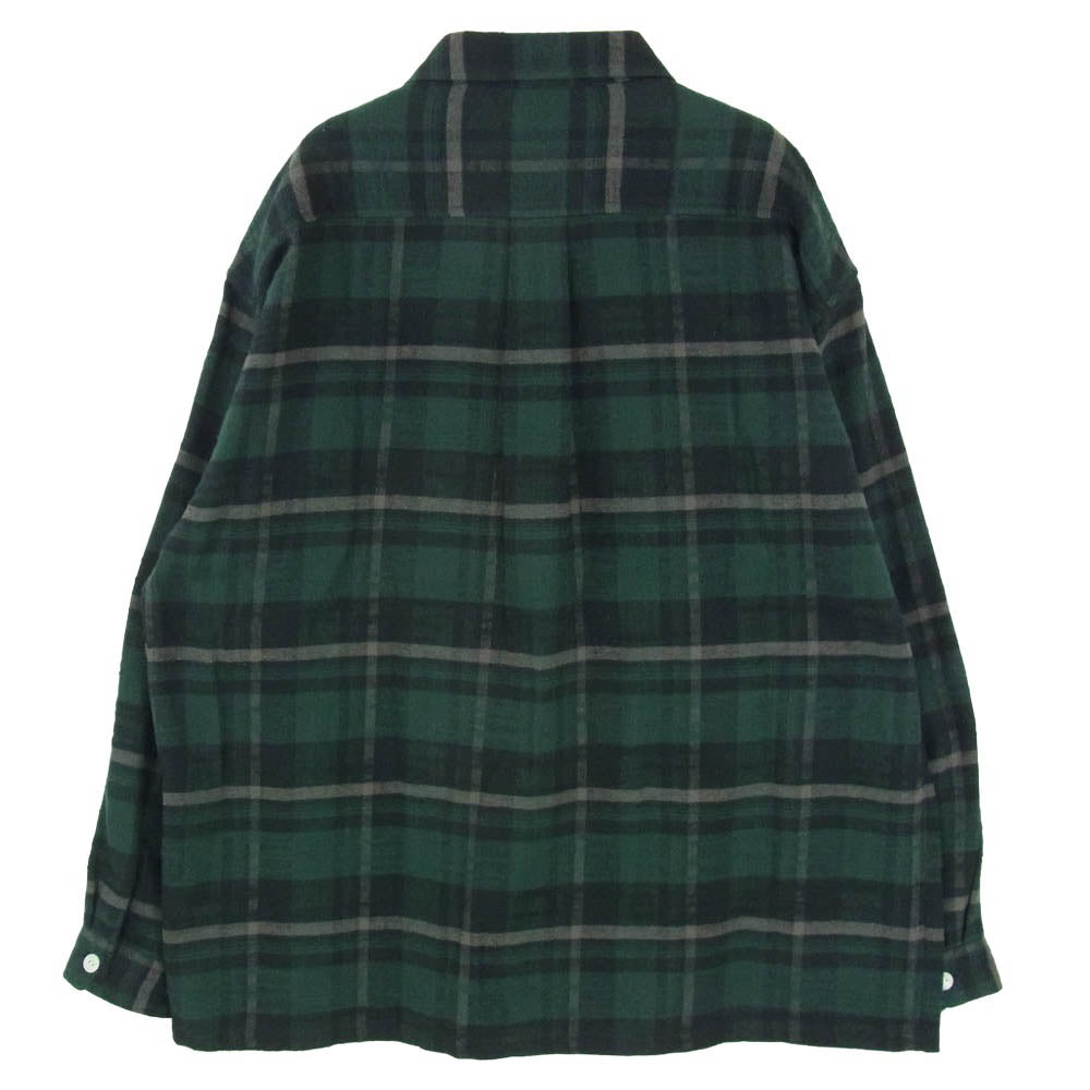 DESCENDANT ディセンダント 25AW 252TQDS-SHM04 VANNING PLAID LS SHIRT バンニング プレイド 長袖 チェック シャツ グリーン系 3【中古】