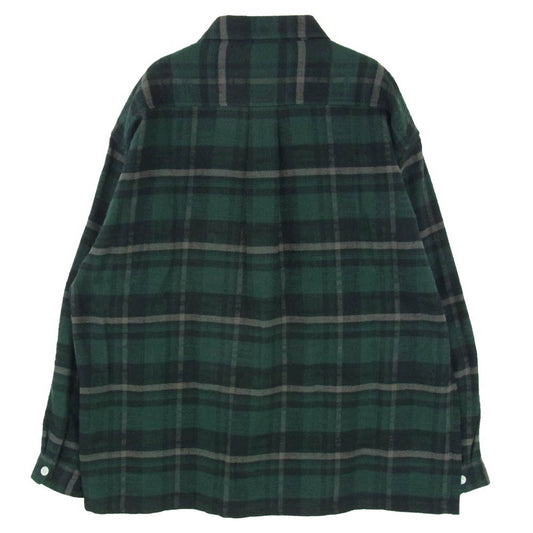 DESCENDANT ディセンダント 25AW 252TQDS-SHM04 VANNING PLAID LS SHIRT バンニング プレイド 長袖 チェック シャツ グリーン系 3【中古】