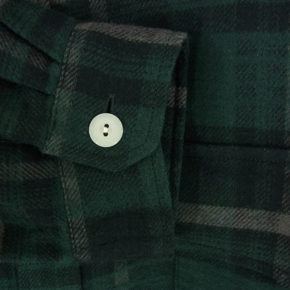 DESCENDANT ディセンダント 25AW 252TQDS-SHM04 VANNING PLAID LS SHIRT バンニング プレイド 長袖 チェック シャツ グリーン系 3【中古】