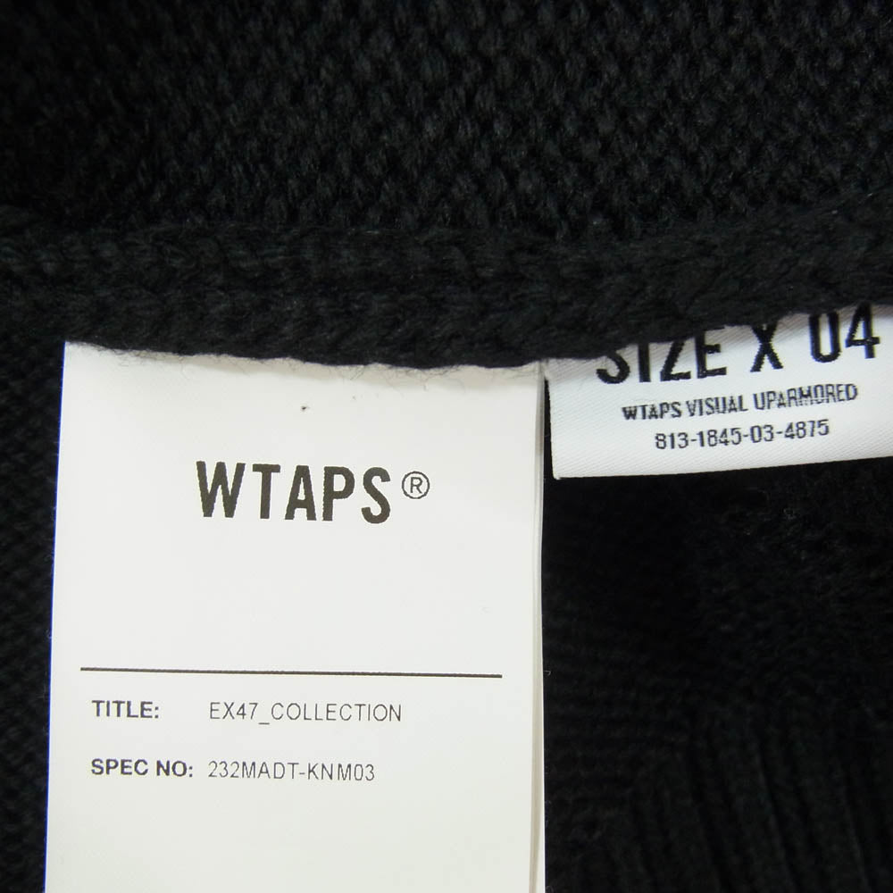 WTAPS ダブルタップス 23AW 232MADT-KNM03 PALMER SWEATER POLY ハンドウォーマー ポリエステル ニット カーディガン セーター ブラック系 XL【中古】