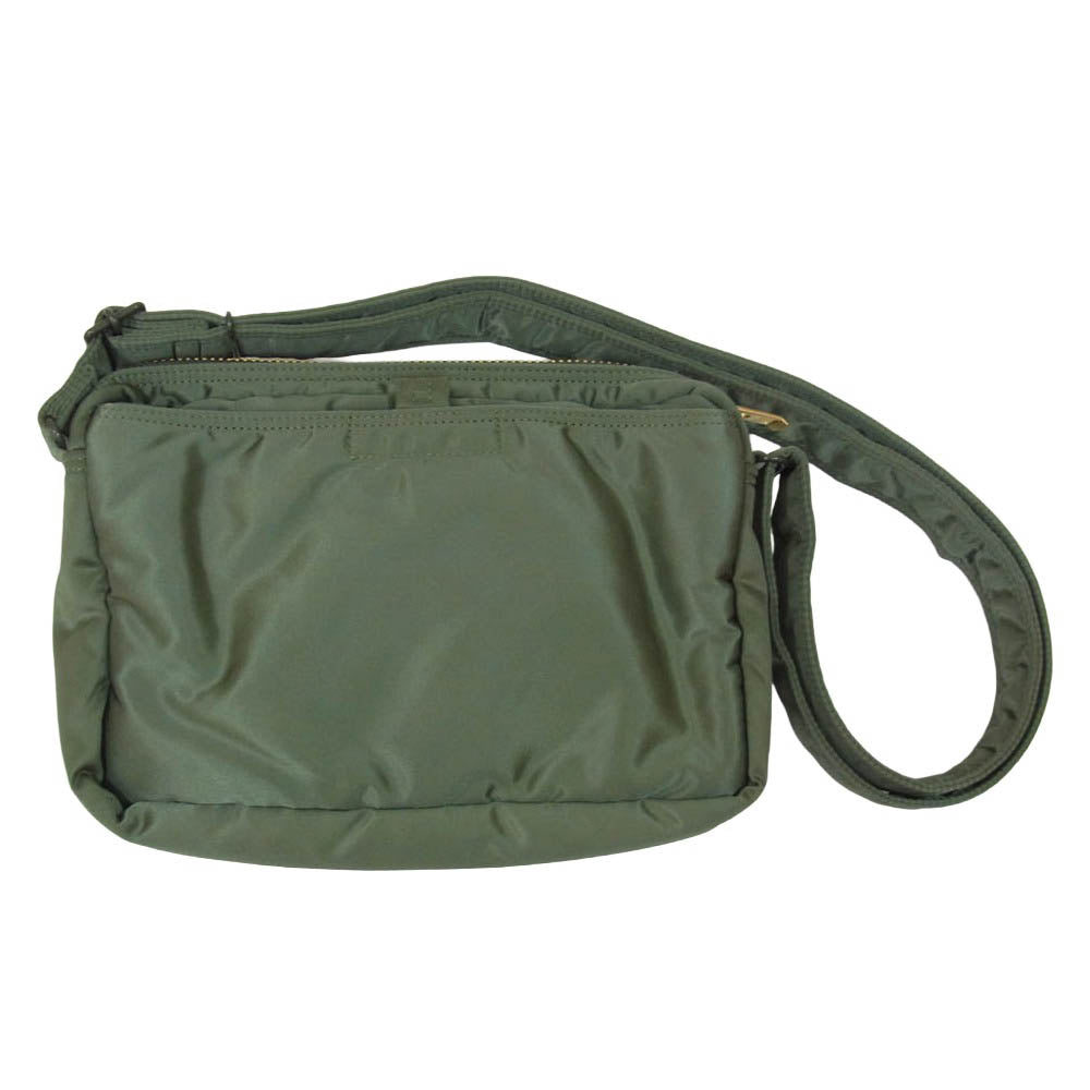 PORTER ポーター 622-15154 TANKER SLING BAG W zip タンカー スリング ダブルジップ ショルダー バッグ モスグリーン系【美品】【中古】