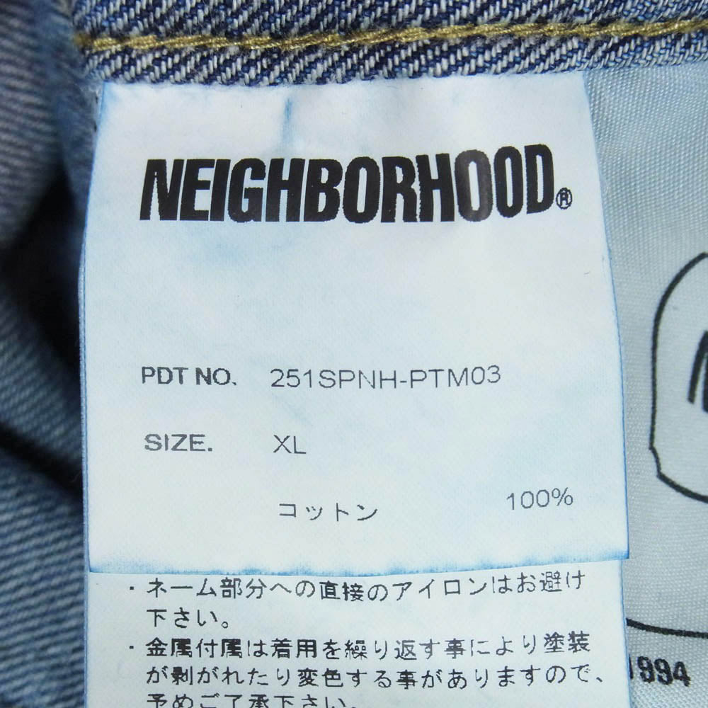 NEIGHBORHOOD ネイバーフッド 25SS 251SPNH-PTM03 SAVAGE LW DENIM PAINTER PANTS サベージ デニム ペインター パンツ インディゴブルー系 XL【中古】
