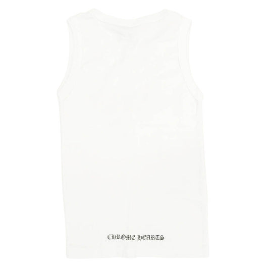 CHROME HEARTS クロムハーツ（原本無） FLRL CRS TANK オールド フローラルクロス プリント ノースリーブ タンクトップ ホワイト系【中古】