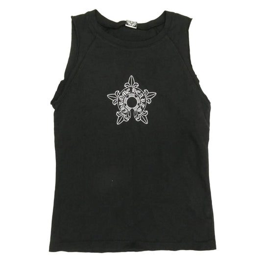 CHROME HEARTS クロムハーツ（原本無） オールド 5ポイントスター ホースシュー プリント ノースリーブ カットソー ブラック系 P【中古】