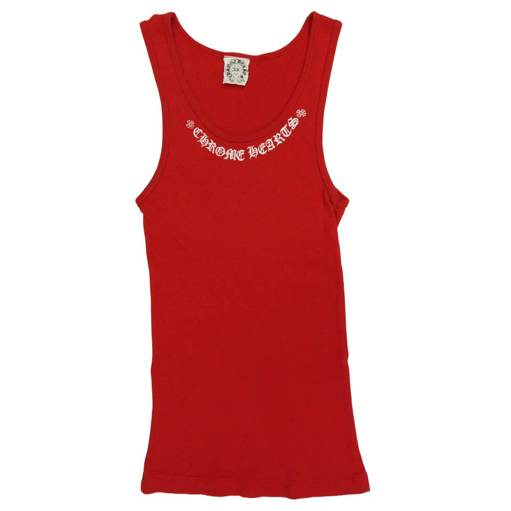 CHROME HEARTS クロムハーツ（原本無） オールド ネックロゴ ファックユー プリント ノースリーブ タンクトップ レッド系 M【中古】