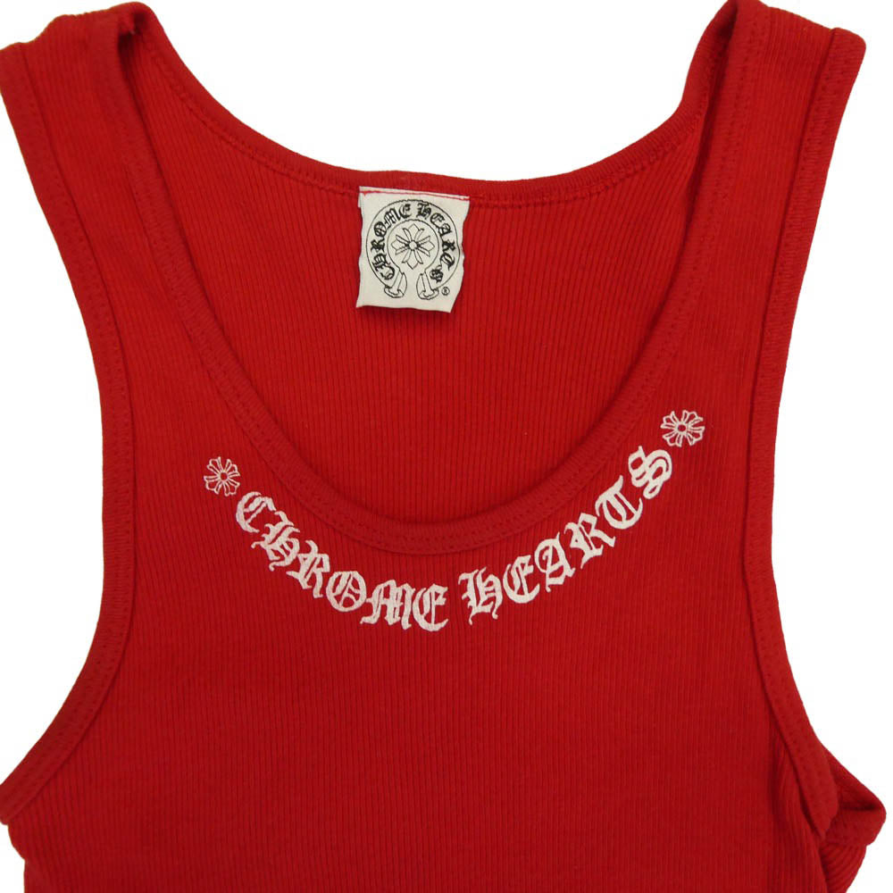 CHROME HEARTS クロムハーツ（原本無） オールド ネックロゴ ファックユー プリント ノースリーブ タンクトップ レッド系 M【中古】
