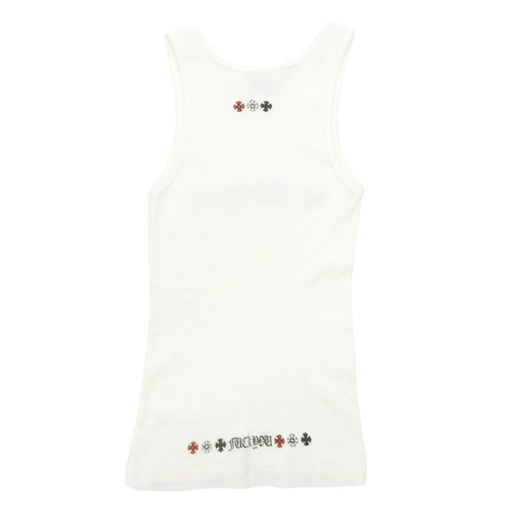 CHROME HEARTS クロムハーツ（原本無） オールド 星条旗 スクロールラベル プリント ノースリーブ タンクトップ ホワイト系 M【中古】