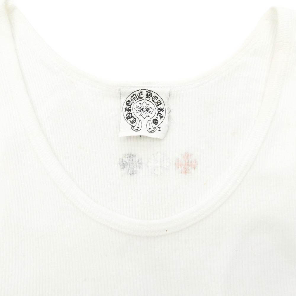 CHROME HEARTS クロムハーツ（原本無） オールド 星条旗 スクロールラベル プリント ノースリーブ タンクトップ ホワイト系 M【中古】