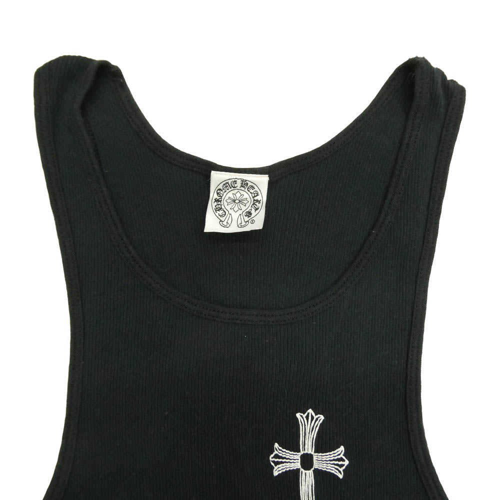 CHROME HEARTS クロムハーツ（原本無） オールド CHクロス サイドTバーロゴ ノースリーブ タンクトップ ブラック系 S【中古】