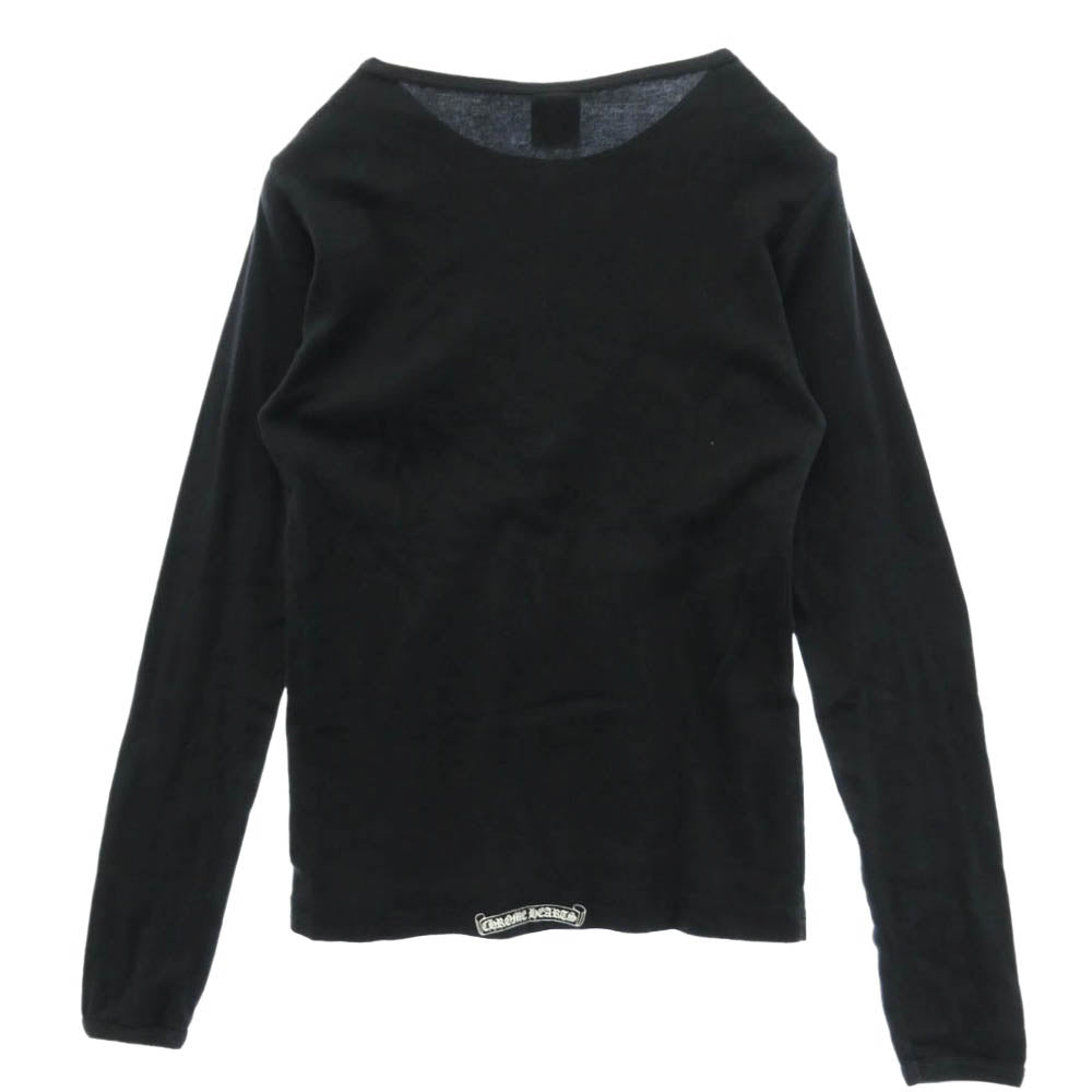 CHROME HEARTS クロムハーツ（原本無） オールド フローラルクロス バックスクロールラベル プリント ロンT 長袖 Tシャツ カットソー ブラック系【中古】