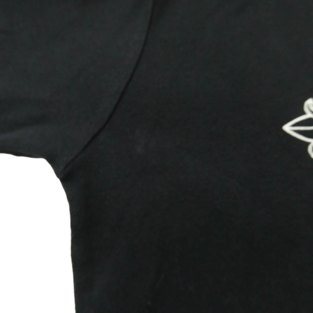 CHROME HEARTS クロムハーツ（原本無） オールド フローラルクロス バックスクロールラベル プリント ロンT 長袖 Tシャツ カットソー ブラック系【中古】