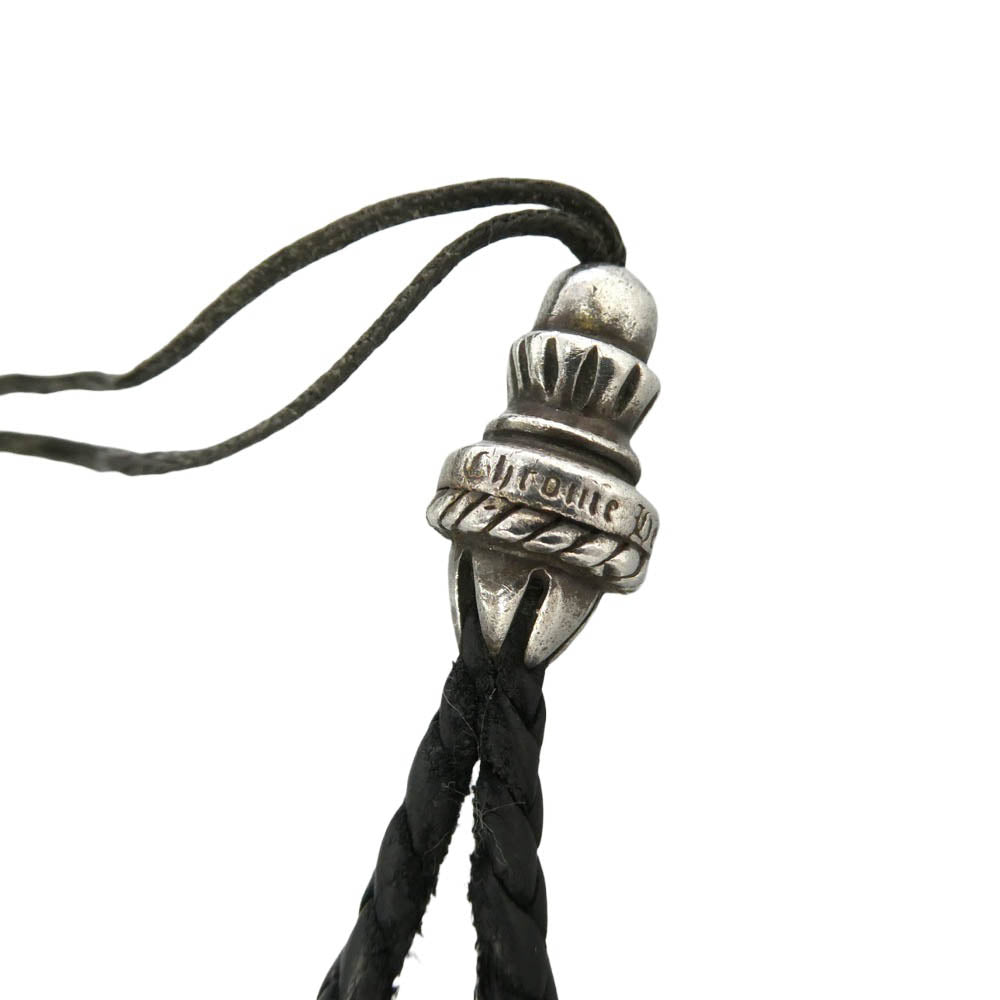 CHROME HEARTS クロムハーツ（原本無） PHONE STRAP ラージ ボロチップ レザーブレイド フォンストラップ ブラック系 シルバー系【中古】