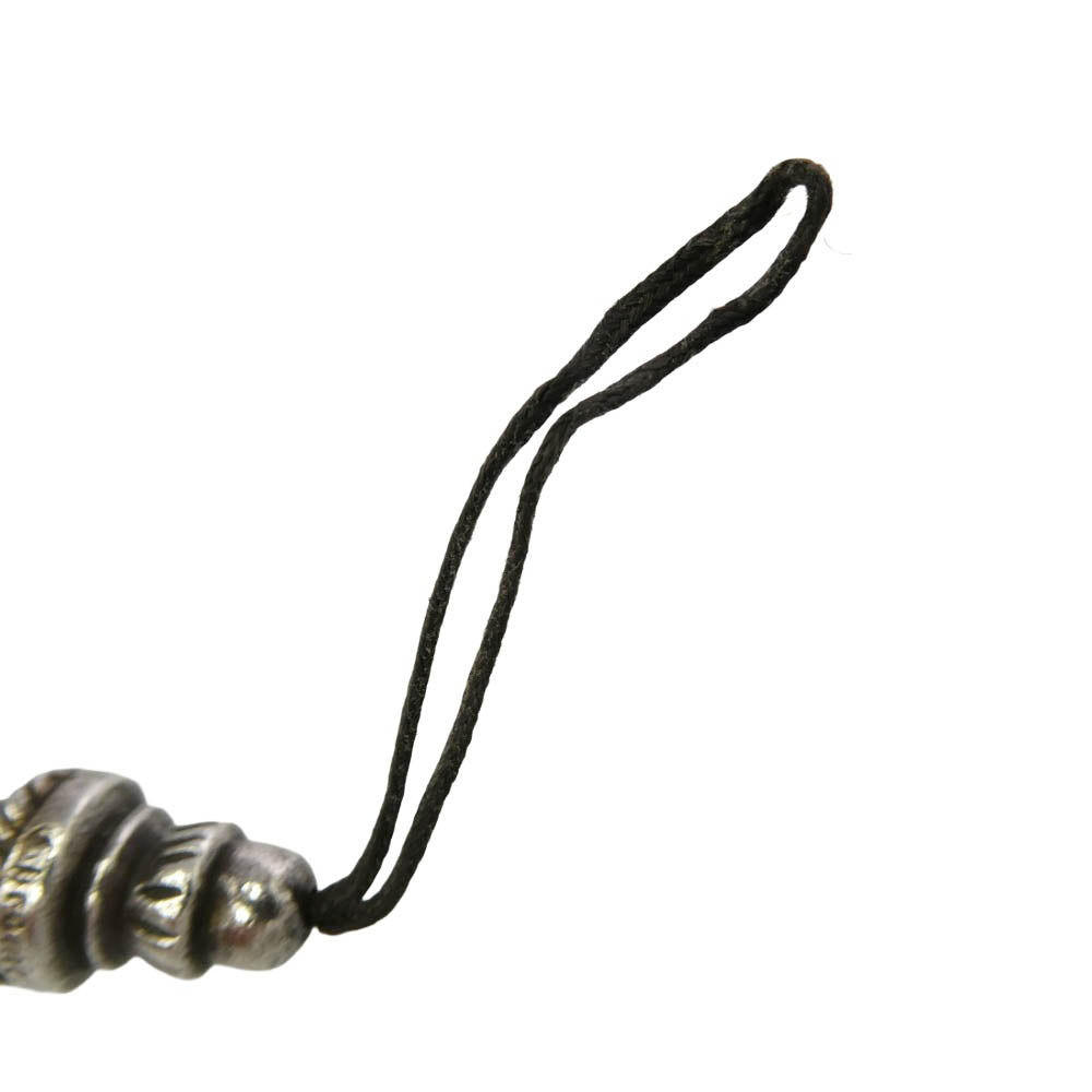 CHROME HEARTS クロムハーツ（原本無） PHONE STRAP ラージ ボロチップ レザーブレイド フォンストラップ ブラック系 シルバー系【中古】