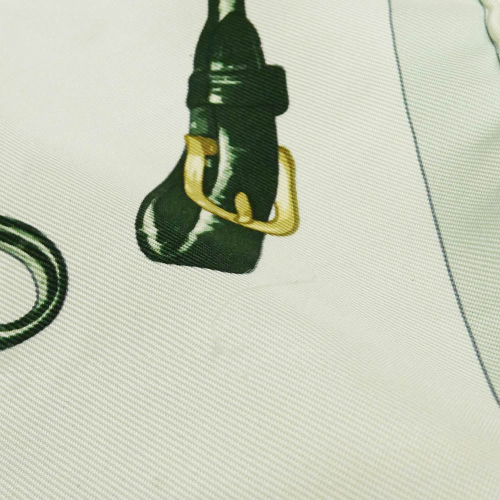 HERMES エルメス Brides Rebelles カレ90 馬具の抵講 シルク 大判 スカーフ グリーン系【中古】