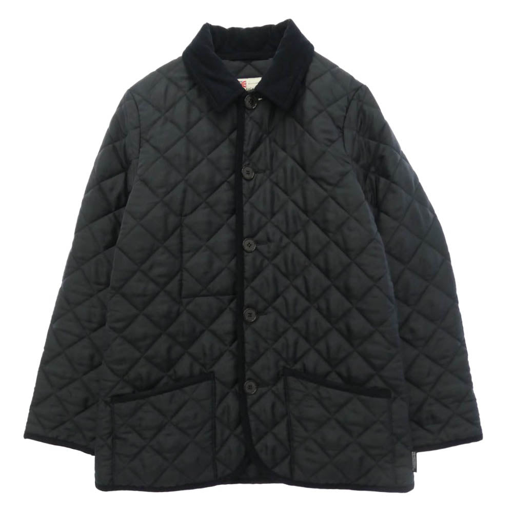 Traditional Weatherwear トラディショナルウェザーウェア G192APQCO0014A 襟コーデュロイ キルティング ジャケット コート ネイビー系 38【中古】