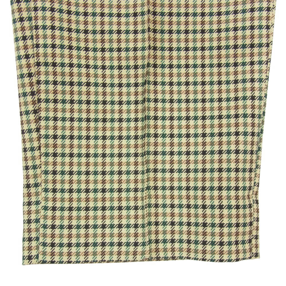 Needles ニードルス PU259 W.U. Tucked Side Tab Trouser Poly Glen Plaid 千鳥柄 再度 タブ スラックス テーパードパンツ ベージュ系 S【中古】