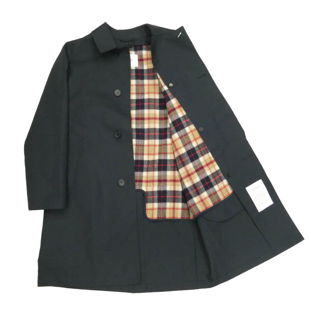 MACKINTOSH PHILOSOPHY マッキントッシュフィロソフィー H1C12-608-29 WELLINGTON ウェリントン 3層ブロード ボンディング 比翼 ステンカラー コート ネイビー系 38【中古】