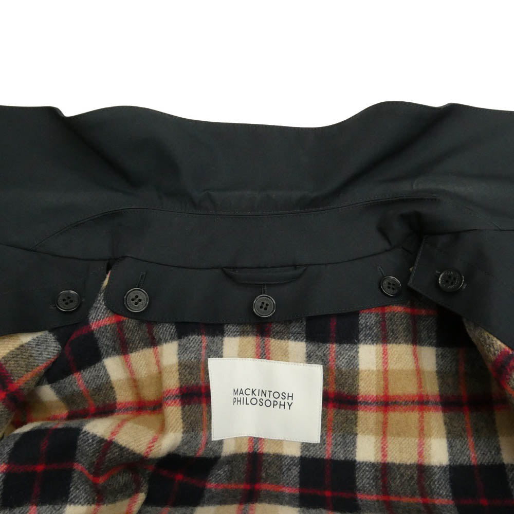 MACKINTOSH PHILOSOPHY マッキントッシュフィロソフィー H1C12-608-29 WELLINGTON ウェリントン 3層ブロード ボンディング 比翼 ステンカラー コート ネイビー系 38【中古】