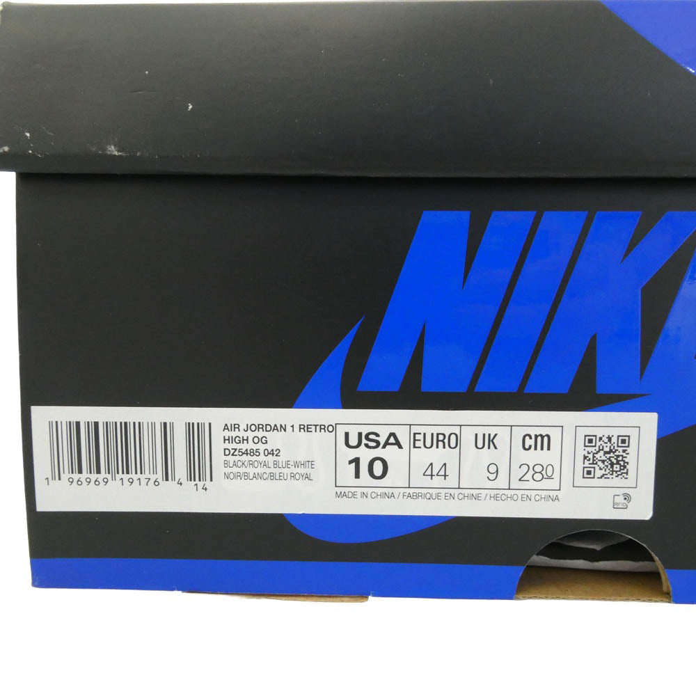 NIKE ナイキ DZ5485-042 Air Jordan 1 Retro High OG Royal Reimagined エアジョーダン1 レトロ ハイ OG ロイヤル リイマジンド ハイカット スニーカー ブラック系 ブルー系 28cm【中古】