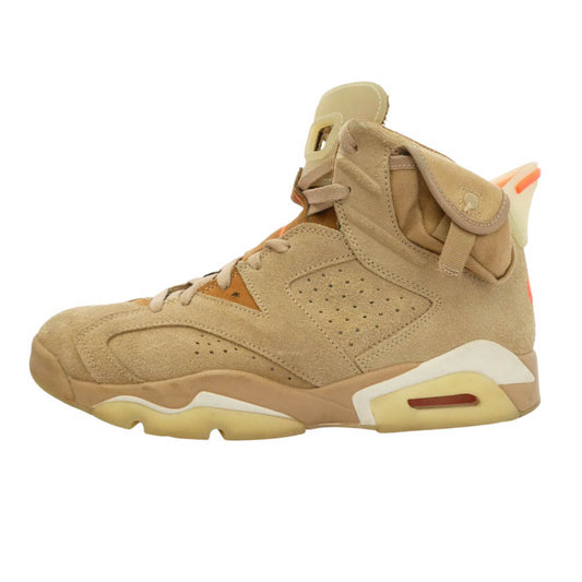 NIKE ナイキ 21AW DH0690-200 Travis Scott Air Jordan 6 British Khaki【フェイクバスターズ鑑定済】トラヴィススコット エアジョーダン6 ブリティッシュカーキ ハイカット スニーカー カーキ系 ブラウン系 28cm【中古】