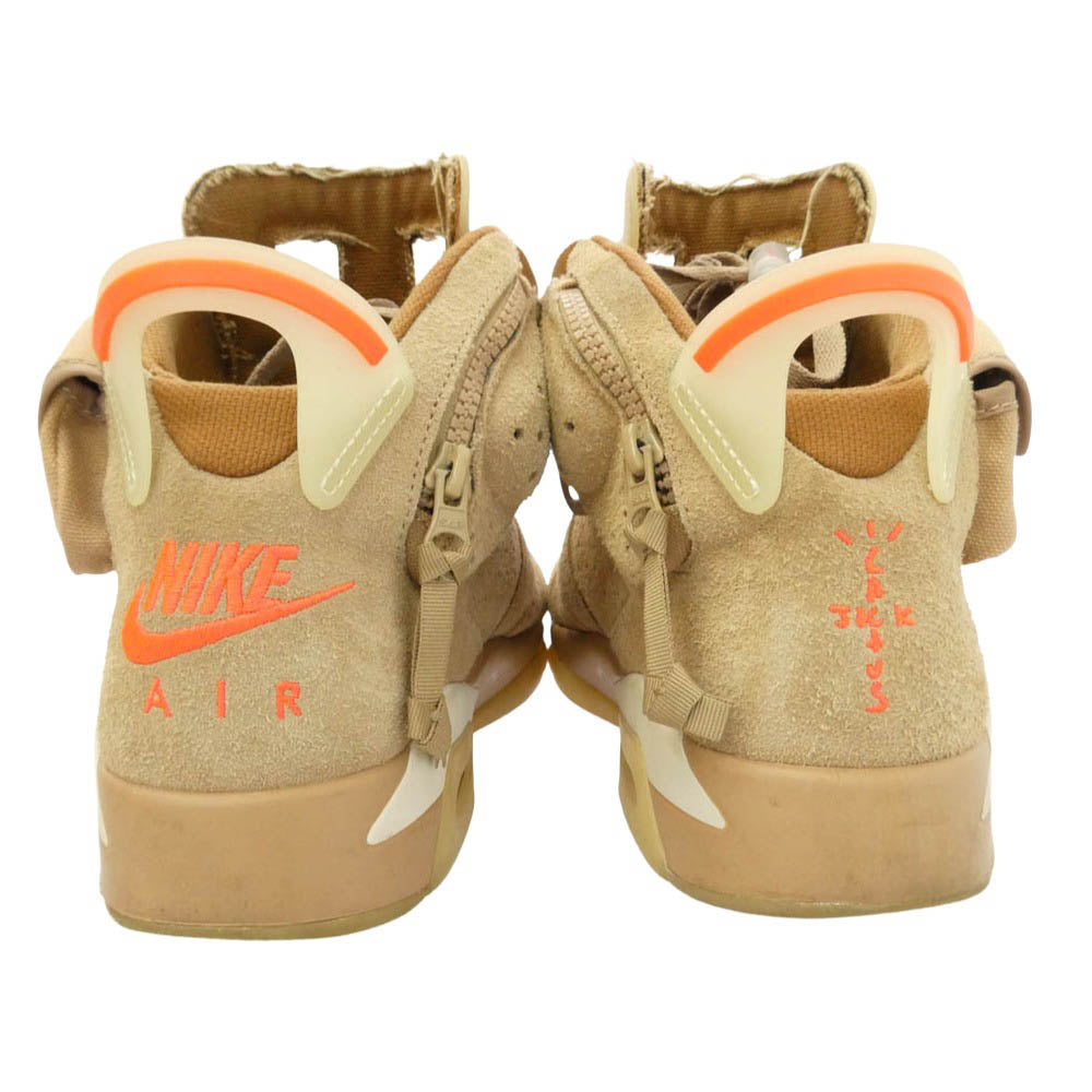 NIKE ナイキ 21AW DH0690-200 Travis Scott Air Jordan 6 British Khaki【フェイクバスターズ鑑定済】トラヴィススコット エアジョーダン6 ブリティッシュカーキ ハイカット スニーカー カーキ系 ブラウン系 28cm【中古】