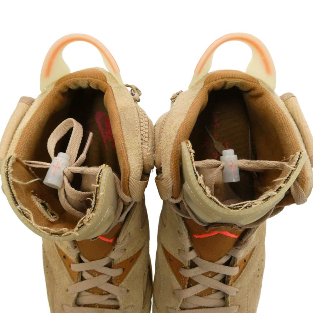 NIKE ナイキ 21AW DH0690-200 Travis Scott Air Jordan 6 British Khaki【フェイクバスターズ鑑定済】トラヴィススコット エアジョーダン6 ブリティッシュカーキ ハイカット スニーカー カーキ系 ブラウン系 28cm【中古】