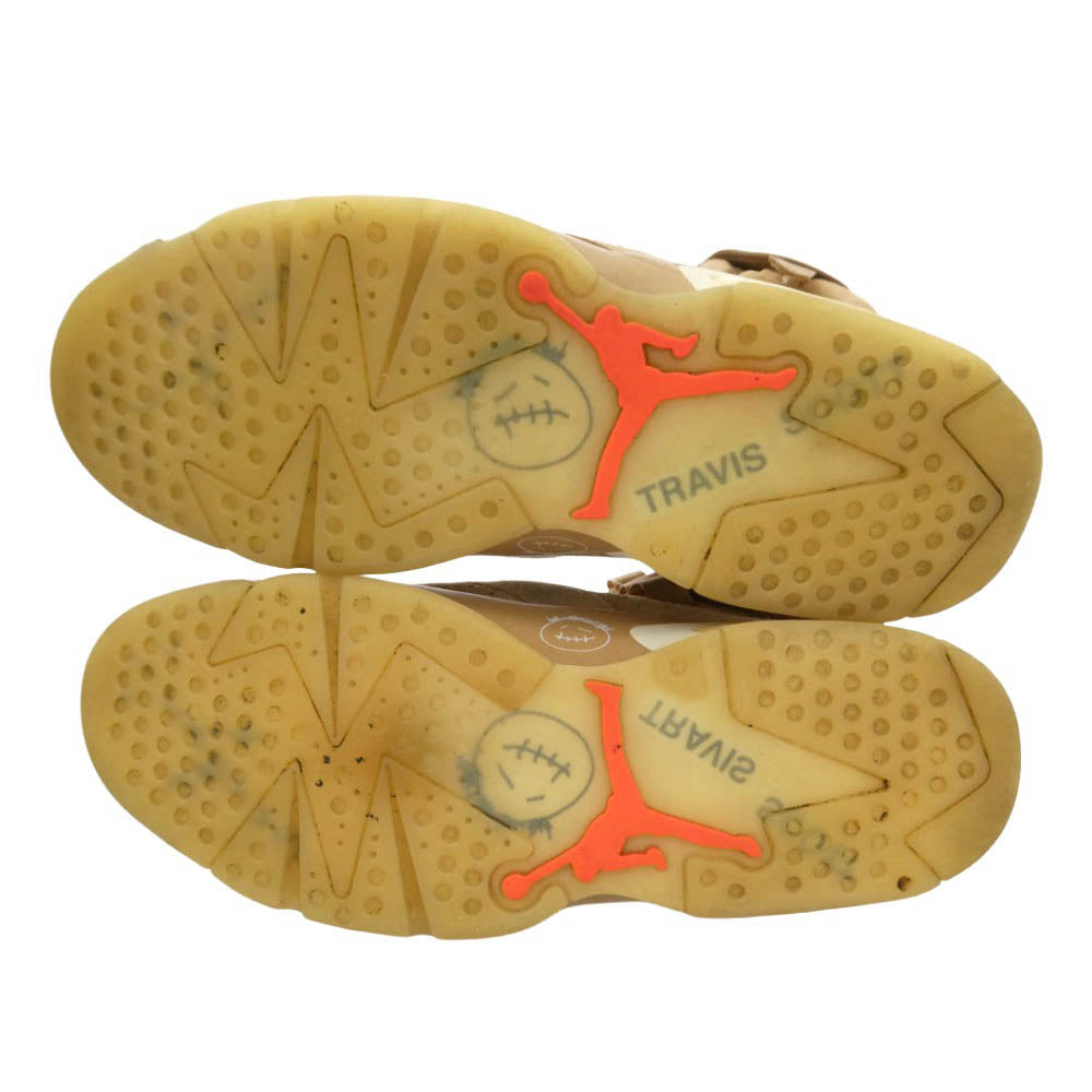NIKE ナイキ 21AW DH0690-200 Travis Scott Air Jordan 6 British Khaki【フェイクバスターズ鑑定済】トラヴィススコット エアジョーダン6 ブリティッシュカーキ ハイカット スニーカー カーキ系 ブラウン系 28cm【中古】