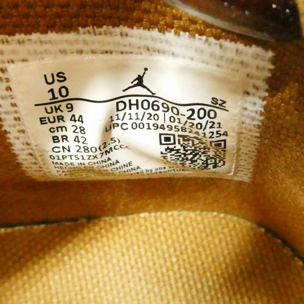 NIKE ナイキ 21AW DH0690-200 Travis Scott Air Jordan 6 British Khaki【フェイクバスターズ鑑定済】トラヴィススコット エアジョーダン6 ブリティッシュカーキ ハイカット スニーカー カーキ系 ブラウン系 28cm【中古】