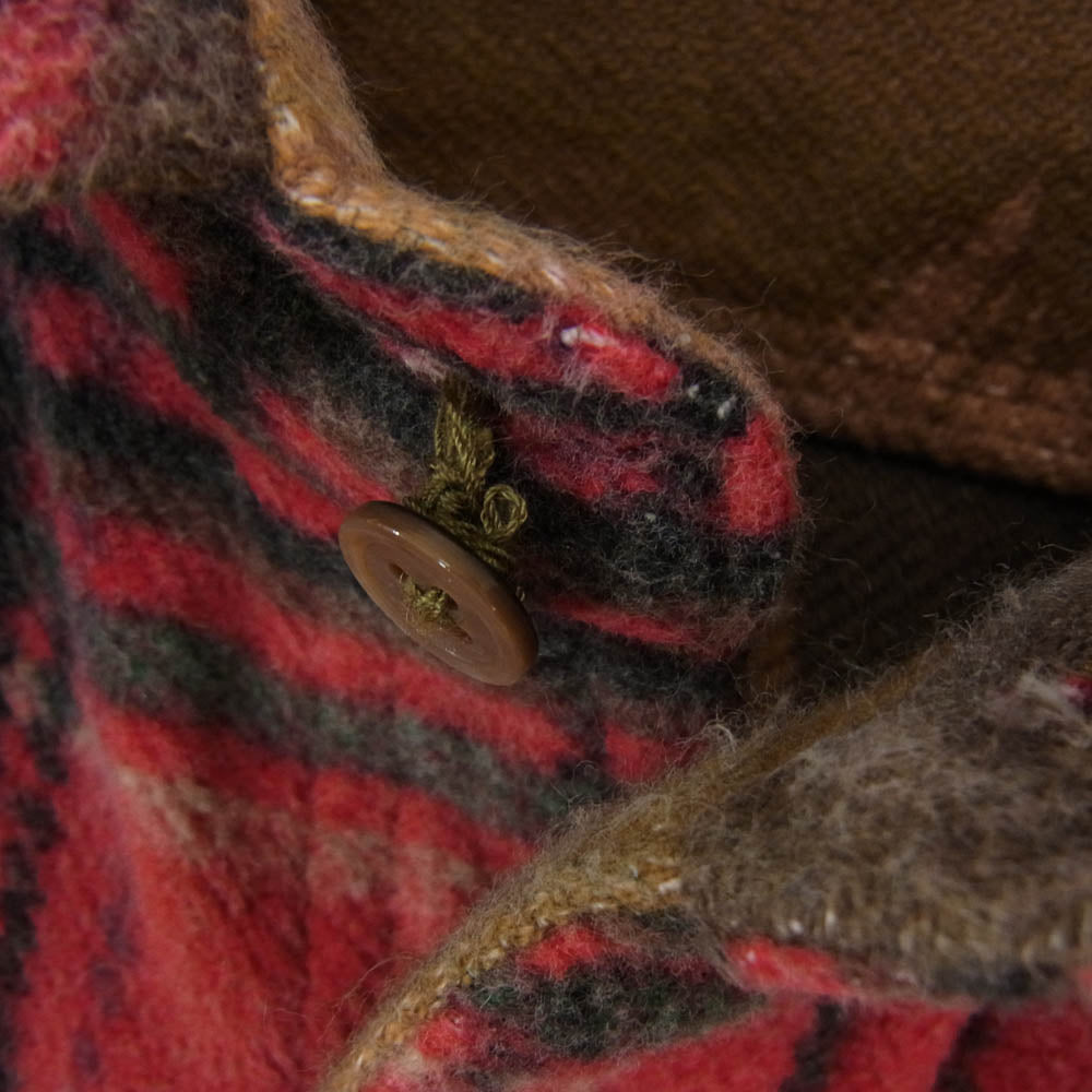 Nigel Cabourn ナイジェルケーボン 17AW 80350010009 REVERSIBLE SHIRT CAMO CHECK リバーシブル カモフラージュ 迷彩柄 チェック 長袖 シャツ レッド系 ブラウン系 カーキ系 46【中古】
