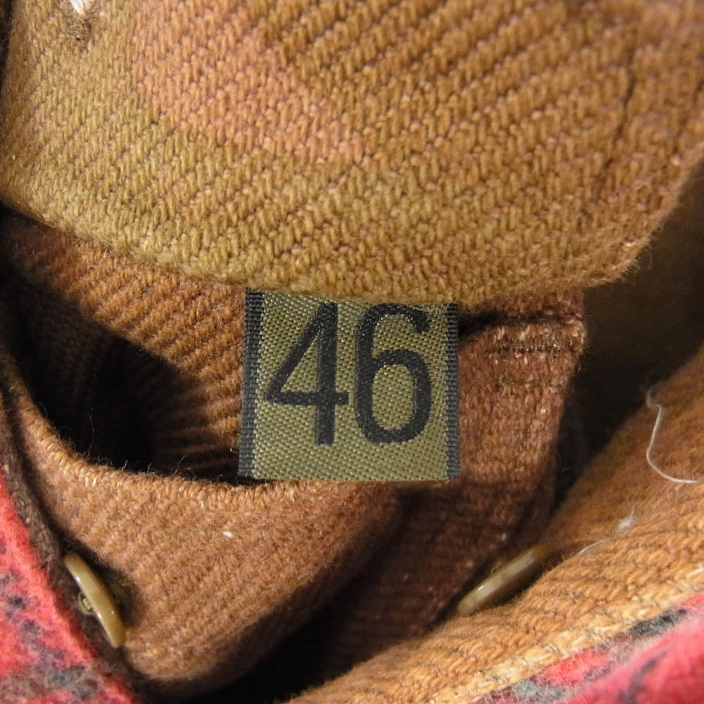 Nigel Cabourn ナイジェルケーボン 17AW 80350010009 REVERSIBLE SHIRT CAMO CHECK リバーシブル カモフラージュ 迷彩柄 チェック 長袖 シャツ レッド系 ブラウン系 カーキ系 46【中古】