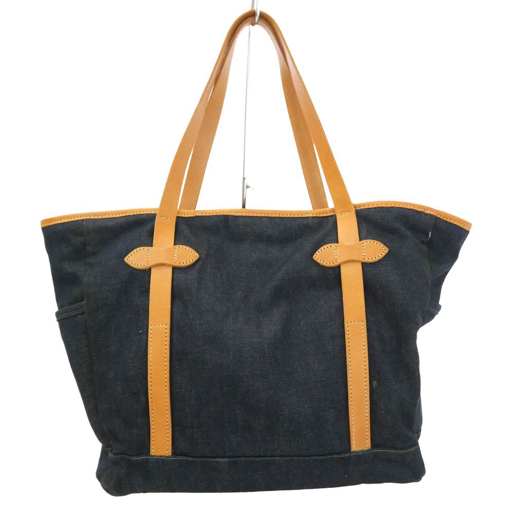 FILSON フィルソン デニム ダッフル トート バッグ インディゴ レザー コンビ ダークネイビー系【中古】