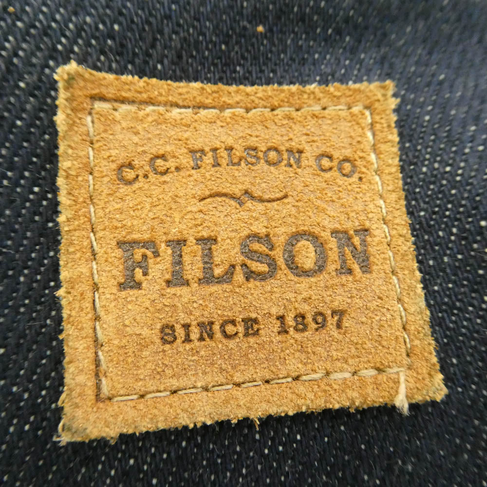 FILSON フィルソン デニム ダッフル トート バッグ インディゴ レザー コンビ ダークネイビー系【中古】