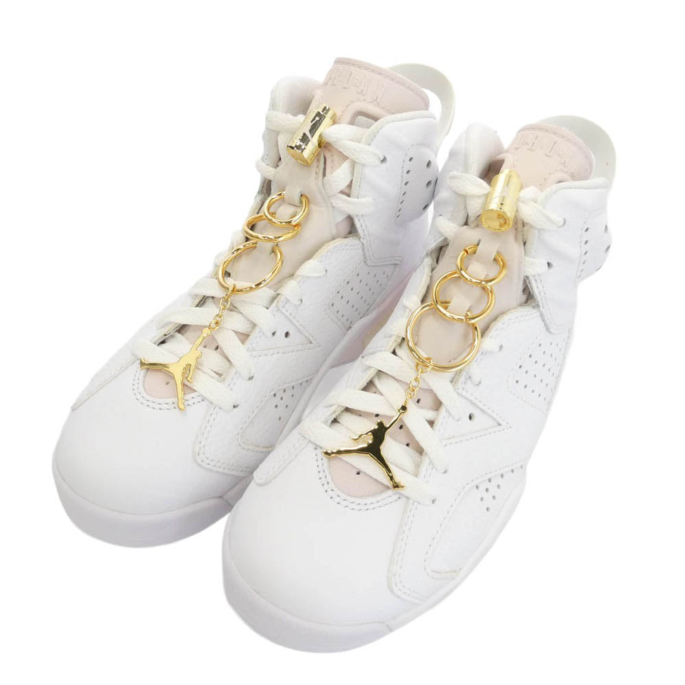 NIKE ナイキ DH9696-100 Women's Air Jordan 6 Gold Hoops ウィメンズ エアジョーダン6 ゴールドフープス スニーカー ホワイト系 ピンク系 23cm【極上美品】【中古】