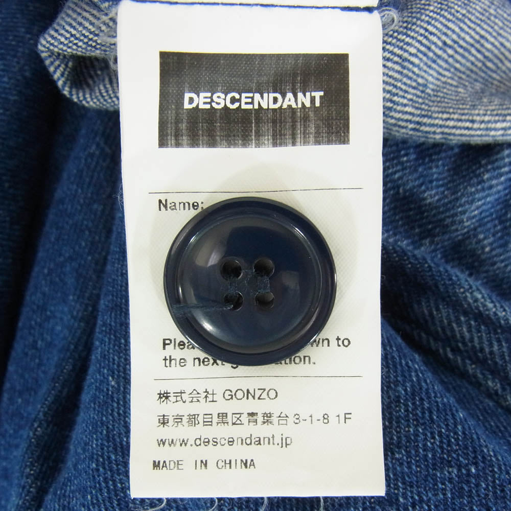DESCENDANT ディセンダント CRICKET DENIM JACKET クリケットデニム モッズ コート ジャケット インディゴブルー系 3【中古】