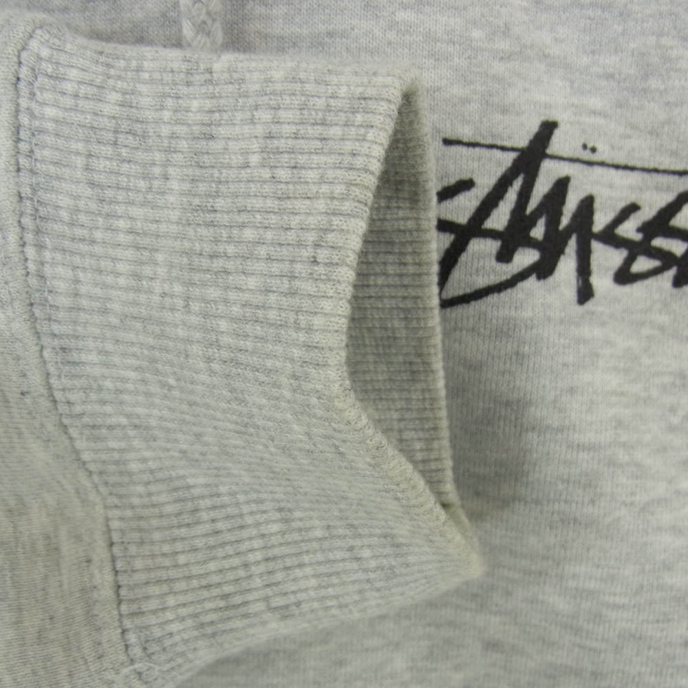 STUSSY ステューシー バックプリント プルオーバー フーディー パーカー グレー系 S【中古】
