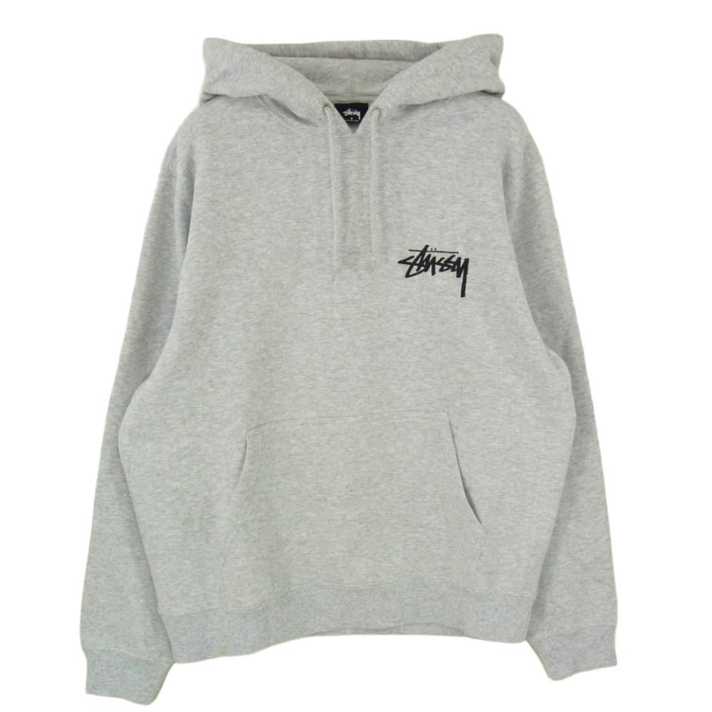 STUSSY ステューシー PEACE AND LOVE HOODY ピース アンド ラブ プルオーバー フーディー パーカー グレー系 S【中古】