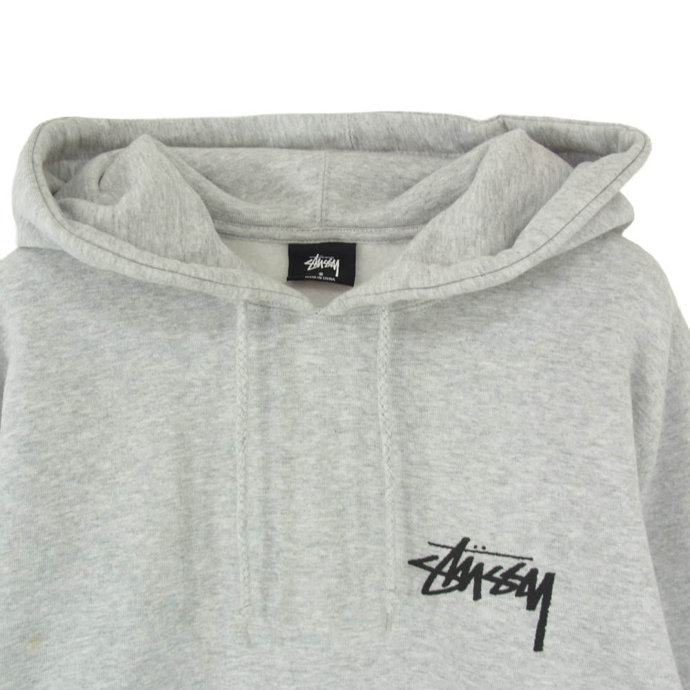 STUSSY ステューシー PEACE AND LOVE HOODY ピース アンド ラブ プルオーバー フーディー パーカー グレー系 S【中古】