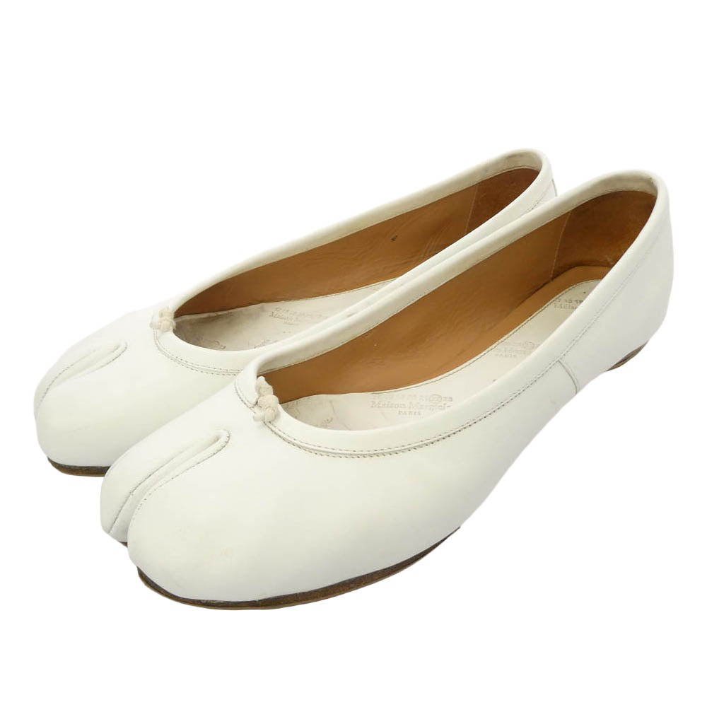 MAISON MARGIELA メゾンマルジェラ 19AW S58WZ0042 TABI 足袋 タビバレエ フラット シューズ ホワイト ホワイト系 37.5【中古】
