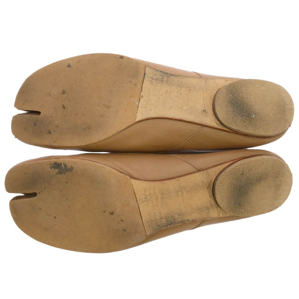MAISON MARGIELA メゾンマルジェラ 22AW S58WZ0042 TABI 足袋 タビバレエ フラット シューズ ライトブラウン系 24.5cm【中古】