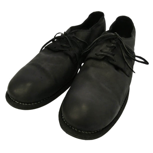 GUIDI グイディ 992 BABY CALF FULL GRAIN プレーントゥ シューズ Vibramラバー裏張り加工 ブラック系 42【極上美品】【中古】