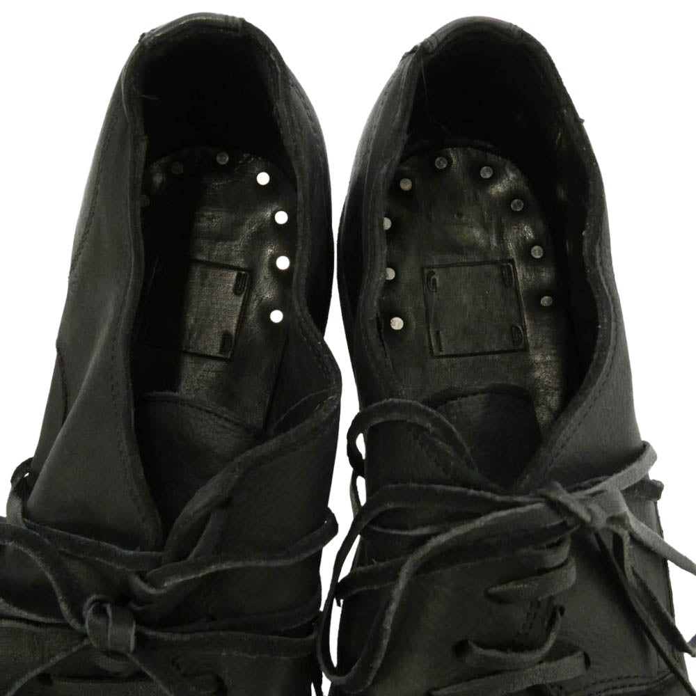 GUIDI グイディ 992 BABY CALF FULL GRAIN プレーントゥ シューズ Vibramラバー裏張り加工 ブラック系 42【極上美品】【中古】