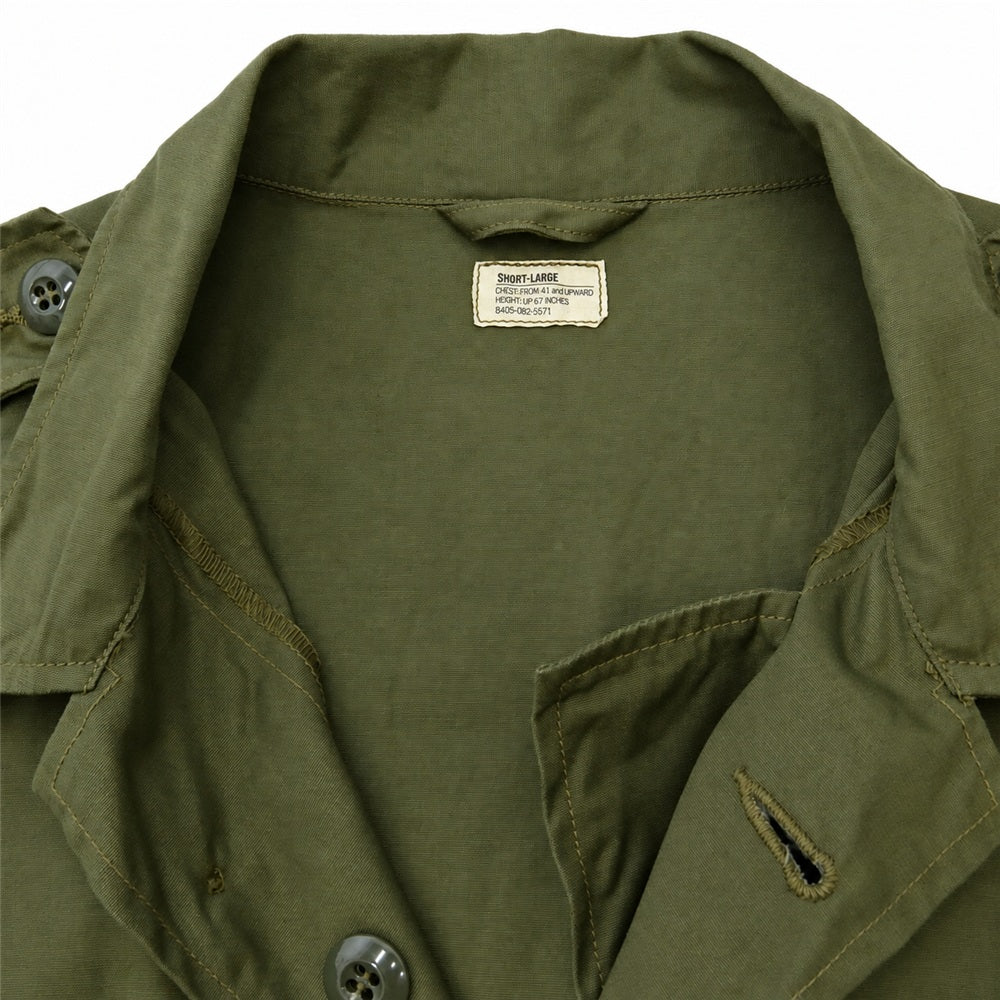 Buzz Rickson's バズリクソンズ BR12247 COAT, MAN'S COMBAT TROPICAL ジャングル ファティーグ トロピカル コンバット ユニフォーム ミリタリー ジャケット カーキ系 Short-Large【美品】【中古】
