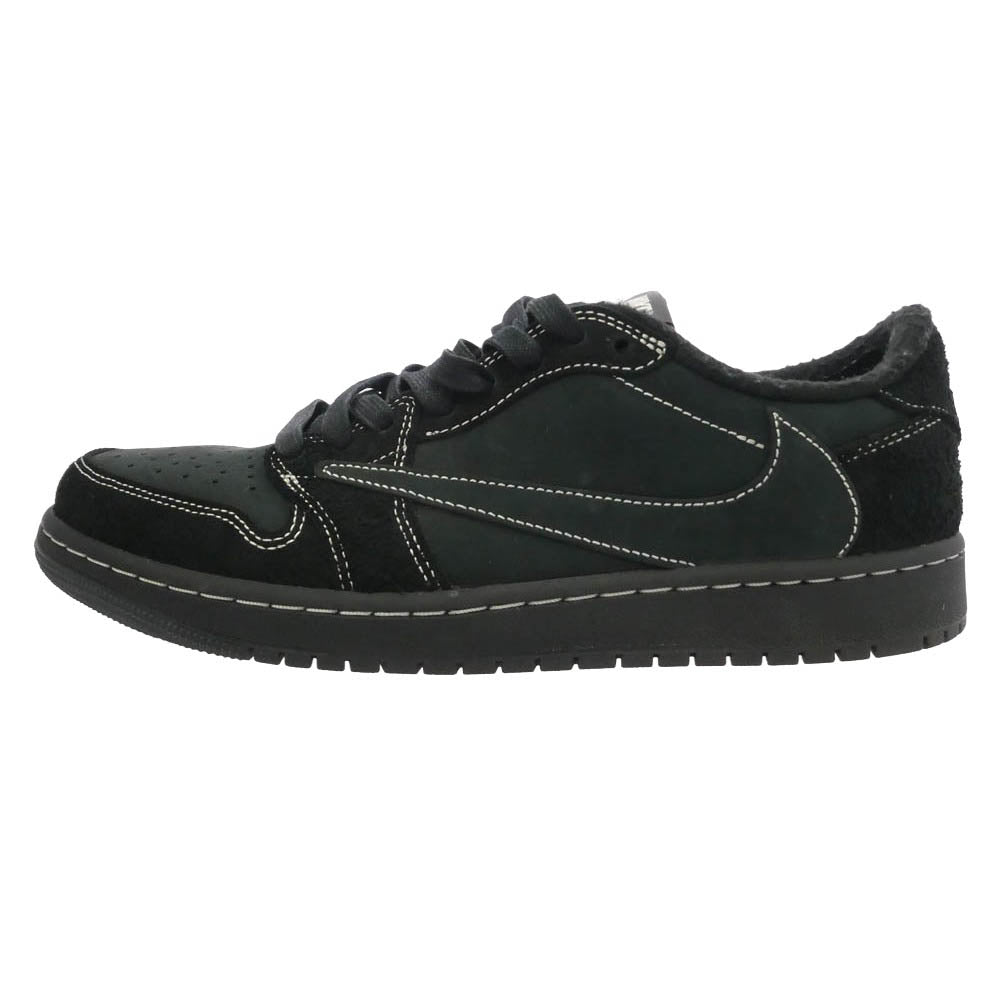 NIKE ナイキ DM7866-001 × Travis Scott Air Jordan 1 Low OG SP Black AJ1【フェイクバスター鑑定済み】トラヴィススコット エアジョーダン ロー ブラック ファントム スニーカー ブラック系 27.5cm【中古】