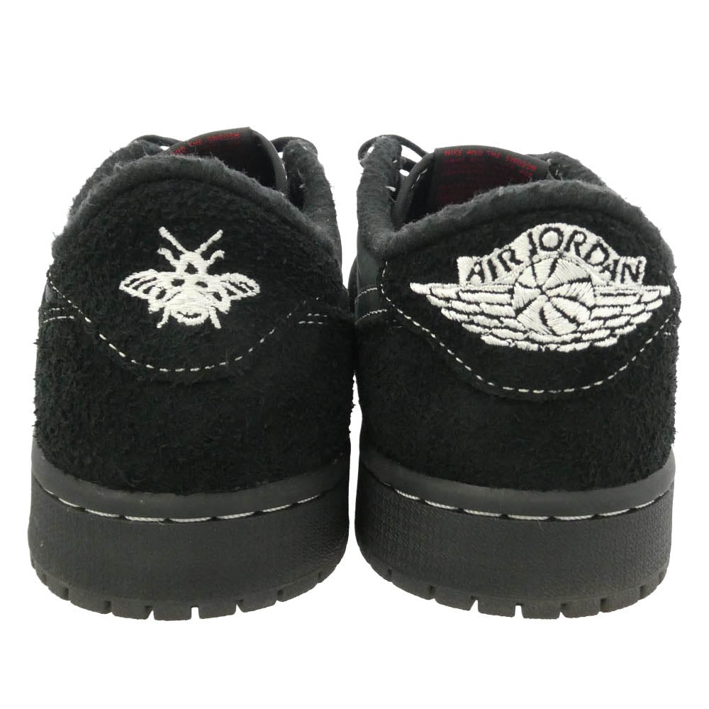 NIKE ナイキ DM7866-001 × Travis Scott Air Jordan 1 Low OG SP Black AJ1【フェイクバスター鑑定済み】トラヴィススコット エアジョーダン ロー ブラック ファントム スニーカー ブラック系 27.5cm【中古】