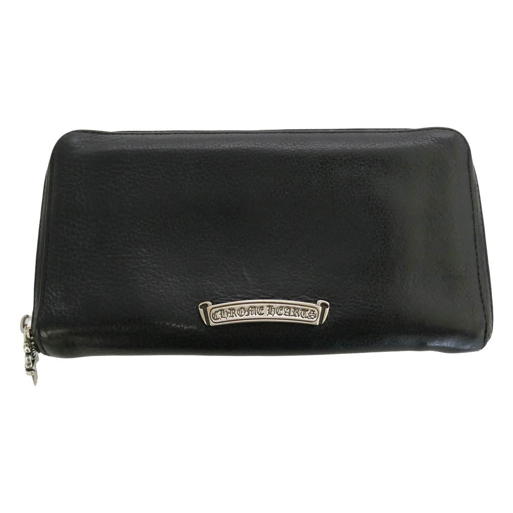 CHROME HEARTS クロムハーツ（原本無） REC F ZIP BSフレア レザー ウォレット 財布 ブラック系【中古】