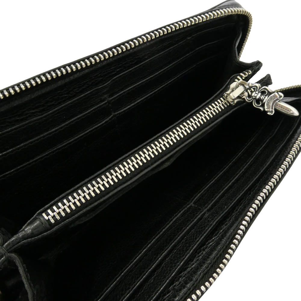 CHROME HEARTS クロムハーツ（原本無） REC F ZIP BSフレア レザー ウォレット 財布 ブラック系【中古】
