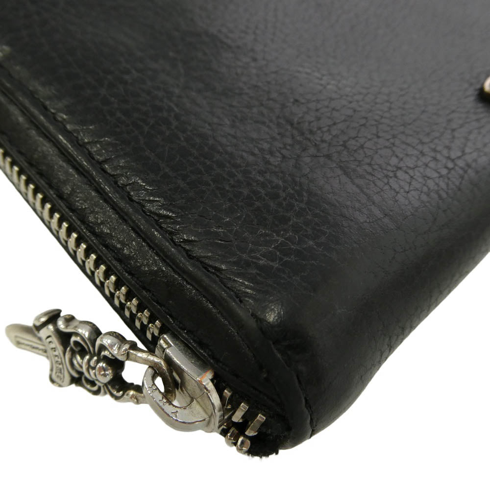 CHROME HEARTS クロムハーツ（原本無） REC F ZIP BSフレア レザー ウォレット 財布 ブラック系【中古】