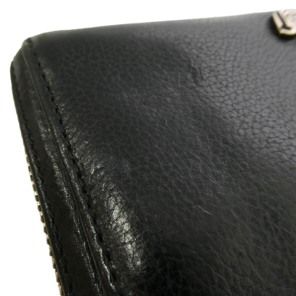 CHROME HEARTS クロムハーツ（原本無） REC F ZIP BSフレア レザー ウォレット 財布 ブラック系【中古】
