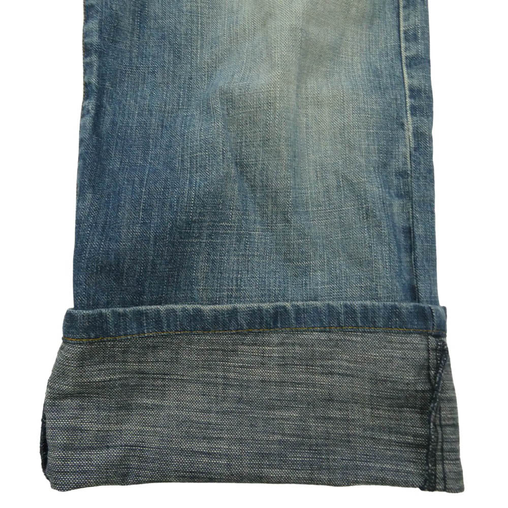 LOUIS VUITTON ルイ・ヴィトン ロゴ レザー パッチ デニム パンツ ブルー系 38【中古】